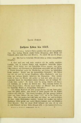 Zweite Einheit. Luthers Leben bis 1517