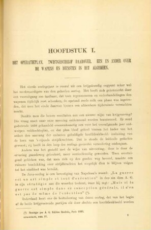 Hoofdstuk I. Het operatieplan. Twistgeschrijf daarover. Een en ander over de wapens en diensten in het algemeen