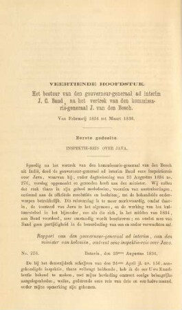 Rapport van den gouverneur-generaal ad interim, aan den minister von kolonien, omtrent eene inspektie-reis over Java,