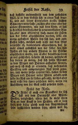 Frisel der Roße. - Allerley Geschwulsten der Roße.