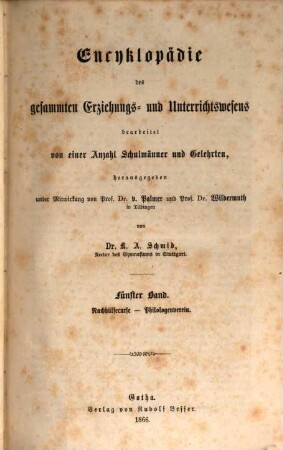Encyklopädie des gesammten Erziehungs- und Unterrichtswesens, 5. Nachhülfecurse - Philologenverein