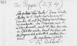 Brief an Theodor Poppe