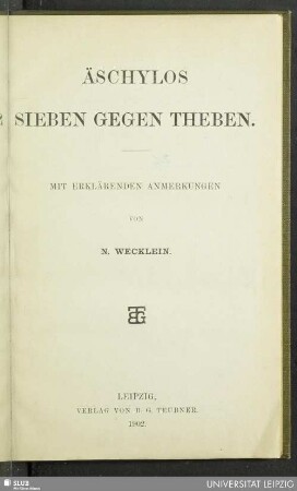 Aeschylos' sieben gegen Theben