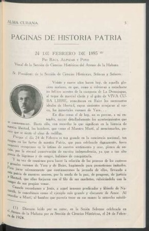 Páginas de Historia Patria - 24 de Febrero de 1895