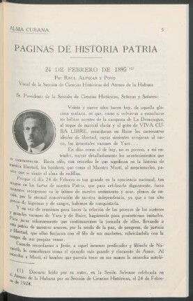 Páginas de Historia Patria - 24 de Febrero de 1895