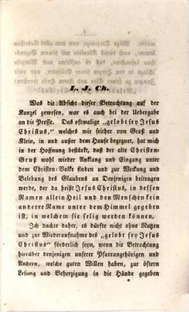 Gelobt sey Jesus Christus! : ein Kanzelvortrag am Sonntage den 19ten Januar über den christkatholischen Gruß "Gelobt sey Jesus Christus!"