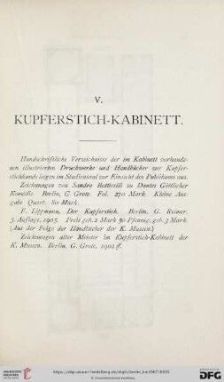 V. Kupferstich-Kabinett