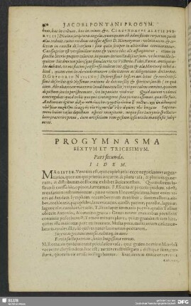 Progymnasma Sextum Et Tricesimum. Pars secunda