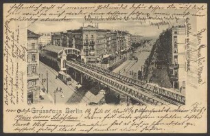 Ansichtskarte Hochbahn an der Wienerstraße