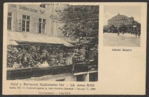 Ansichtskarte "Süddeutscher Hof", Inh.: Anton Brühl, Schöneberger Straße 6