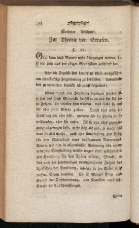 Sechster Abschnitt. Zur Theorie von Strafen