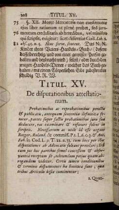 Titul XV. De disputationibus attestationum.