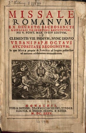 Missale Romanvm : Ex Decreto Sacrosancti Concilii Tridentini Restitutum ... In quo Missae propriae de Sanctis ad Congum positae sunt ad maiorem celebrantium commoditatem