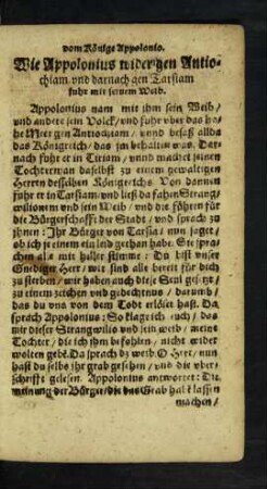 Wie Appolonius wider gen Antiochiam und darnach gen Tarsiam fuhr ...