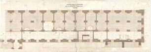 Gärtner, Friedrich von; München, Ludwigstr.; Staatsbibliothek - Ostflügel - Südhälfte (Grundriss EG m. Fundamentplan)