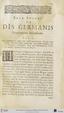 Eliae SchedI, de dis germanis. Syngramma secundum