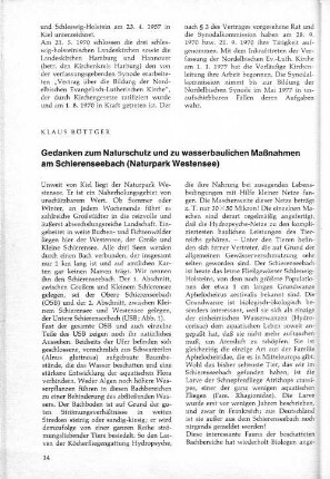 Gedanken zum Naturschutz und zu wasserbaulichen Maßnahmen am Schierenseebach (Naturpark Westensee)