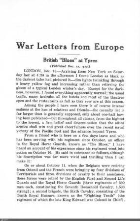 War letters from Europe