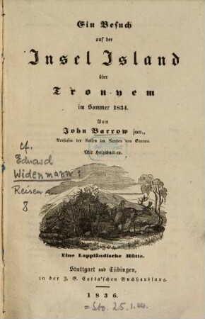 Ein Besuch auf der Insel Island über Tronyem im Sommer 1834