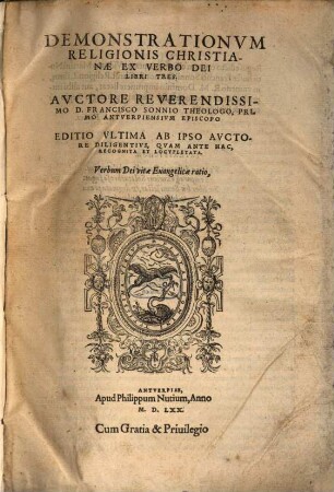 Demonstrationum religionis christianae ex verbo Dei libri tres