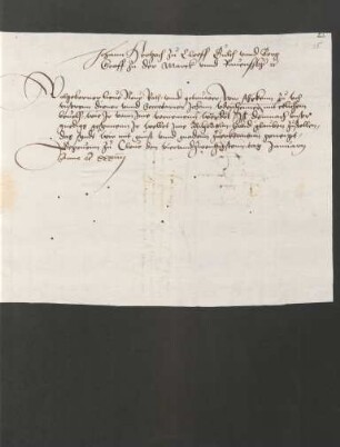Brief an Wilhelm Graf von Nassau-Katzenellenbogen, Kleve 24.1.1534