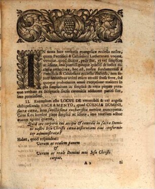 Dissertatio Academica Qua in sacra coena Vera Ac Realis Praesentia Panis Et Vini contra omnes Pontificios; Corporis Et Sanguinis Salvatoris Nostri contra omnes CalvinoReformatos defenditur ...