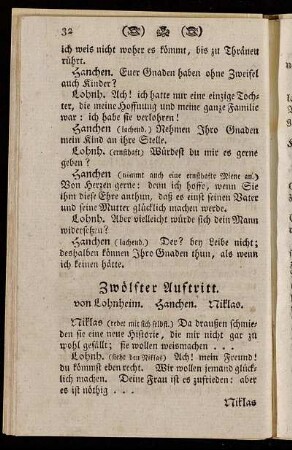 Zwölfter Auftritt. von Lohnheim. Hanchen. Niklas.