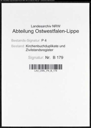 Heiratsbelege zum Zivilstandsregister Lünen (H 1812)
