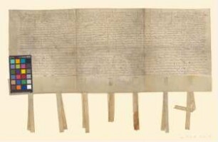 Obligation über 1700 Taler, die die Witwe von Steffen v. Rohr den Städten Brandenburg (Alt- und Neustadt), Berlin, Cölln, Frankfurt (Oder), Prenzlau und Ruppin leiht.