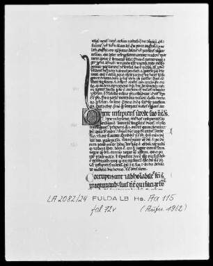 Petrus Lombardus, Commentarius in Psalmos — Initiale D (ixit incipient), Folio 72verso