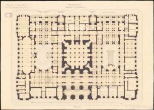 Reichstag, Berlin Zweiter Wettbewerb: Grundriss EG 1:200