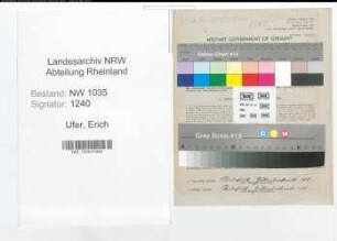 Entnazifizierung Erich Ufer , geb. 27.11.1897 (Kaufmaennischer Angestellter)