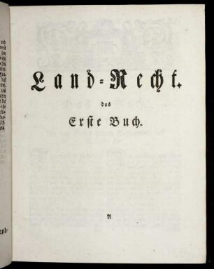 Das Erste Buch. Land-Recht.