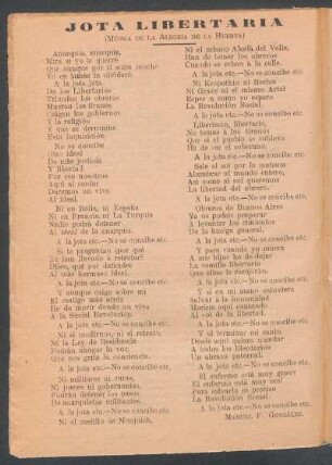 Jota Libertaria : (Música de la Alegría de la Huerta)