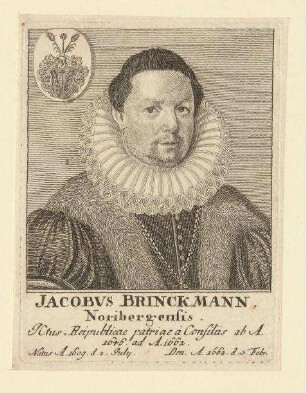 Jacobus Brinkmann aus Nürnberg; geb. 02.07.1609; gest. 03.02.1662