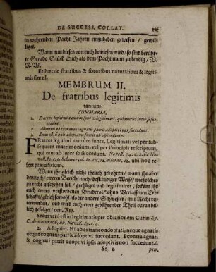 Membrum II. De fratribus legitimis tantum