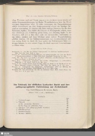 Die Tektonik der südlichen Korbacher Bucht und ihre paläogeographische Entwicklung zur Zechsteinzeit