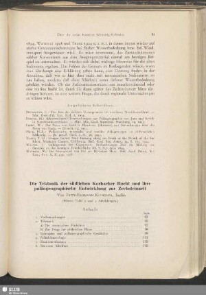 Die Tektonik der südlichen Korbacher Bucht und ihre paläogeographische Entwicklung zur Zechsteinzeit