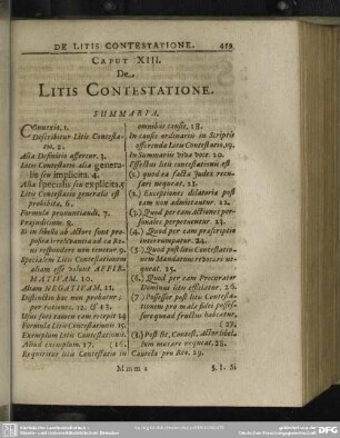 Caput XIII. De Litis Contestatione