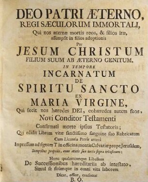Decas Thesium Juridicarum De Successionibus Ab Intestato, Et Actionibus Competentibus