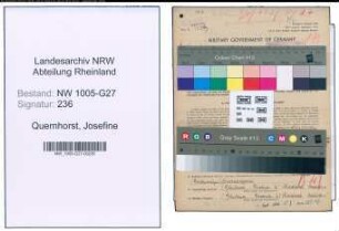 Entnazifizierung Josefine Quernhorst , geb. 24.05.1902 (Abtl.Leiterin)