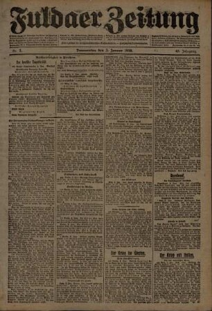 Ausgabe vom Donnerstag, den 03. Januar 1918.