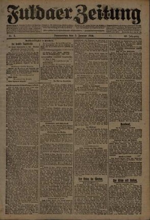 Ausgabe vom Donnerstag, den 03. Januar 1918.