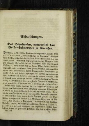 ¬Das¬ Schulwesen, namentliche das Volks-Schulwesen in Preußen