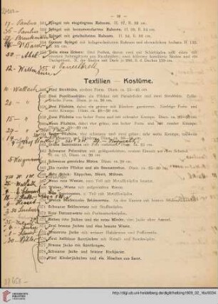 Textilien – Kostüme (Nr. 356-425)
