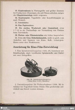 Ausrüstung für Kino-Film-Entwicklung