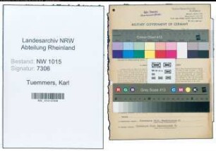 Entnazifizierung Karl Tuemmers , geb. 17.03.1896 (Haendler)
