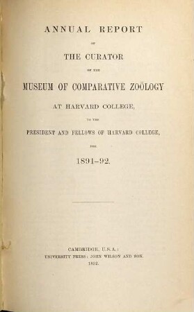 Annual report. 1891/92
