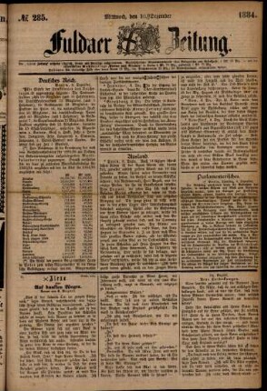 Ausgabe vom Mittwoch, den 10. Dezember 1884.
