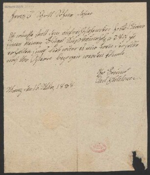 Brief an B. Schott's Söhne : 16.03.1838